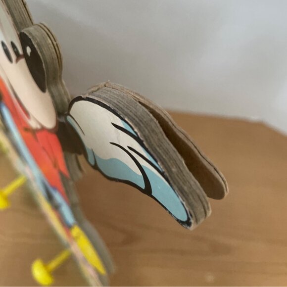 Vtg Walt Disney Productions Mickey Donald Wooden Wall Coat Rack w Hooks1980s - Picture 6 of 8